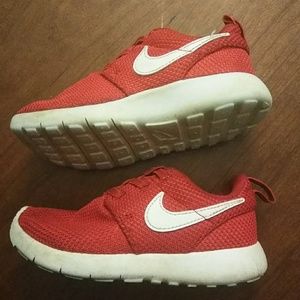 Red and white Nike's